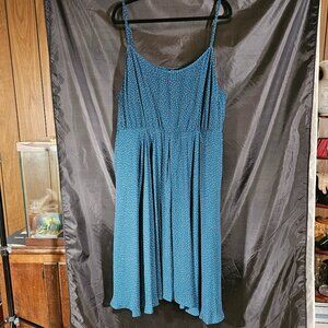 Torrid teal with gold dots summer dress. Size 3